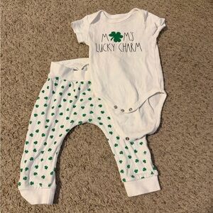 Shamrock White and Green Kids Matching Set